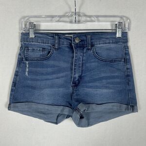 PacSun The Shortie Jean Shorts Womens Size 26 Medium Wash Mid Rise 2" Inseam